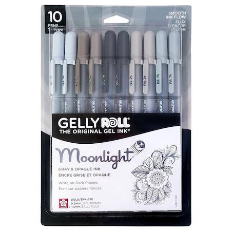 Sakura Gelly Roll Moonlight, Grays, 10PK 50648